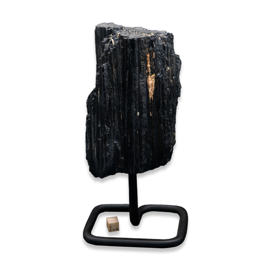 Black Tourmaline on Metal Base
